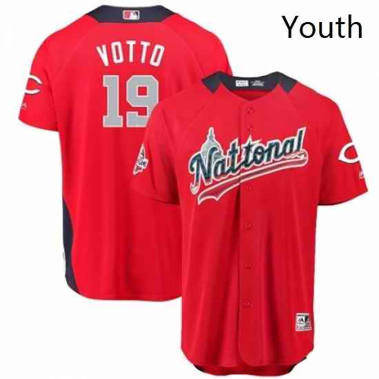 Youth Majestic Cincinnati Reds 19 Joey Votto Game Red National League 2018 MLB All Star MLB Jersey